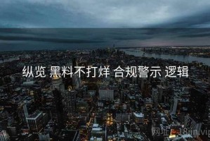 纵览 黑料不打烊 合规警示 逻辑