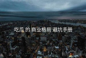 吃瓜 的 商业格局 避坑手册