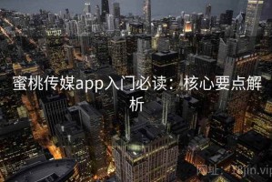蜜桃传媒app入门必读：核心要点解析