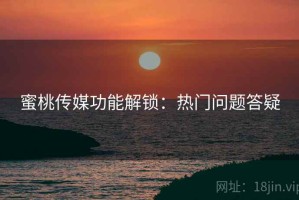 蜜桃传媒功能解锁：热门问题答疑