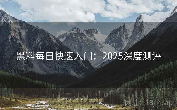 黑料每日快速入门：2025深度测评